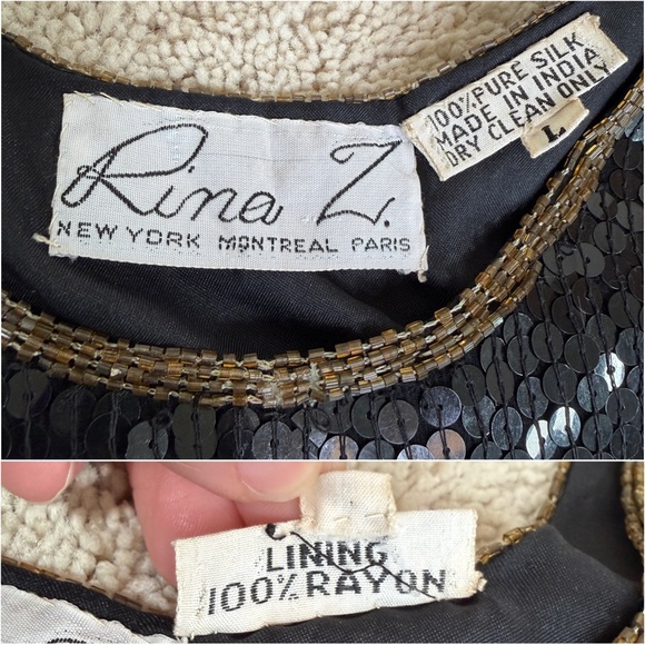 Vintage Rina Z. New York Montreal Paris 100% Silk Sequin Beaded Stars Tank Top - Picture 12 of 17